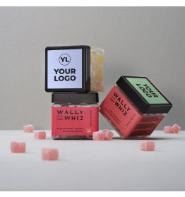 Wally and Whiz vingummi i slikdåse med logo på låg, 135 gram