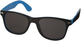 Solbriller med logo tryk med farvede stænger