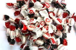 Bolsjer med logo på komposterbart papir (pris pr. kg)