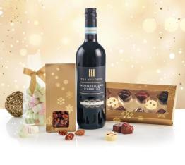 Juleposen med rødvin, chokolade, brændte mandler og juleskum