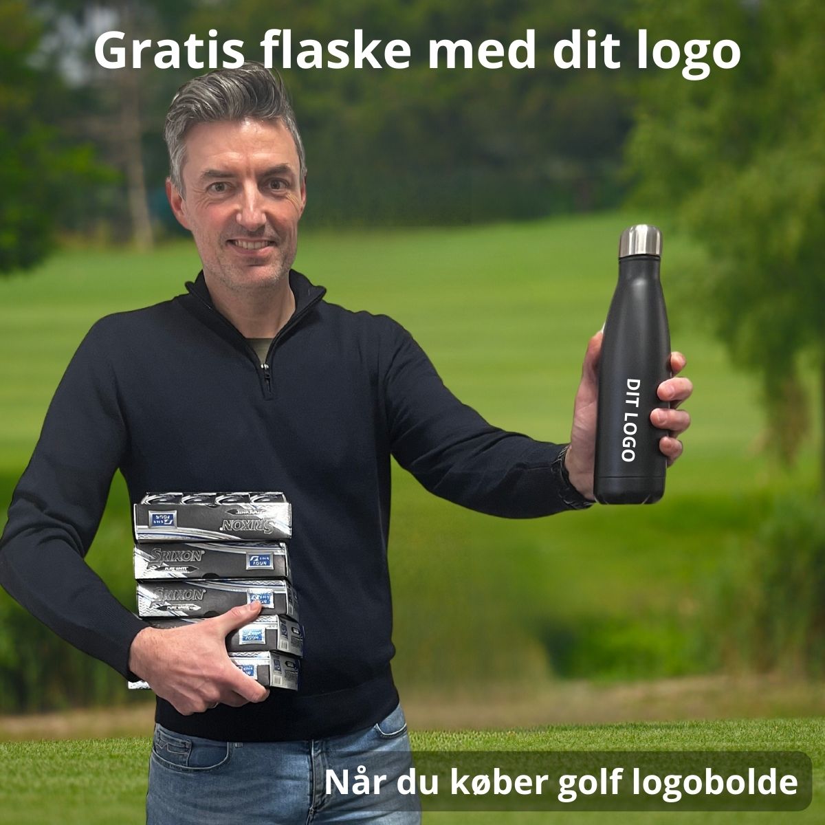 Billige golf logobolde på tilbud med gratis flaske Billige golf logobolde på tilbud med gratis flaske